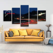 Nurburgring Rally Road Sports Car Track night view Print Canvas Painting 5 pieces Wall Art Poster Living Room Home Decor Picture 2024 - buy cheap