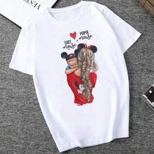 Женская футболка с короткими рукавами, Повседневная и модная Харадзюку, каваи, супер мама, размера плюс 2024 - купить недорого