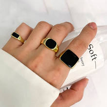 Высокое качество, цвета: черный, зеленый камень кольцо на палец кольца для женщин, модное ювелирное изделие стильные дизайнерские женские кольцо ювелирные изделия для девочек Подарки 2024 - купить недорого
