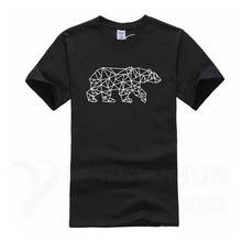 2019 New Geometric Bear Design Short Sleeve Men's T-shirts Fashion Animal Print Hipster Tops Boutique Tee Casual Funny T Shirt 2024 - buy cheap