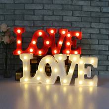 Романтическая Светодиодная лампа 3D LOVE с буквенным принтом, ночник, теплый свет, настольная лампа, фонарики, ночные светильники для свадебного декора, подарки для влюбленных 2024 - купить недорого