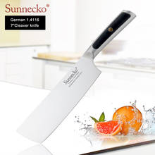 Sunnecko, faca alemão de 7 polegadas, ótima para corte, faca de chef, lâmina de aço 1.4116, facas de cozinha, corte afiado, facas de chef, alça g10, presente 2024 - compre barato
