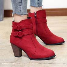 Botas rojas de tacón alto para Mujer, zapatos de moda con cremallera, talla 43, Otoño, 2020 2024 - compra barato