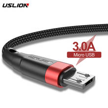 USLION Micro USB Cable 3A Fast Charging USB Data Cable Cord for Samsung Xiaomi Redmi Note 4 5 Android Microusb Fast Charge 3M 2M 2024 - купить недорого