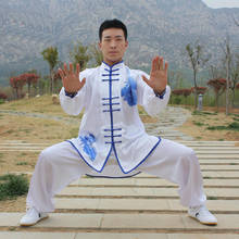 USHINE-uniforme de Kung Fu de manga larga para artes marciales, traje de Tai Chi de porcelana blanca, azul y blanca, Wushu, HX10 2024 - compra barato