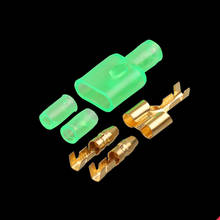 10/20/50sets 4.0 bullet terminal car electrical wire connector diameter 4mm Male + Female 1 : 2 Green 2024 - buy cheap