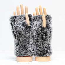 Lady 100%Real Rex Rabbit Fur Gloves  Winter Warm Natural soft Rex Rabbit Fur Gloves Brand Fashion Genuine Real Fur Gloves 2024 - buy cheap