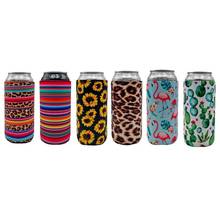 Lata de neoprene dobrável, 6 peças, mangas infantis para refrigeração de cerveja, alta energia/cerveja, para 16oz, rockstar, monster, garrafa de cerveja de 500ml 2024 - compre barato