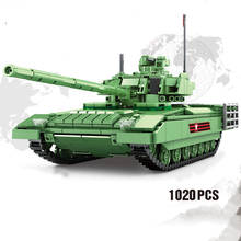 Military series WWII Russia T-14 Main Battle Tank DIY Model Building Blocks Bricks Toys Gifts 2024 - buy cheap