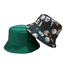 Панама Мужская/Женская двусторонняя, мультяшная винтажная зеленая шляпа от солнца, в стиле хип-хоп, для рыбалки, для мужчин и женщин, летняя 2024 - купить недорого