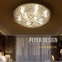 Luminária led de teto moderna para sala de estar, lâmpadas com ninho de pássaro, iluminação infantil para quarto 2024 - compre barato