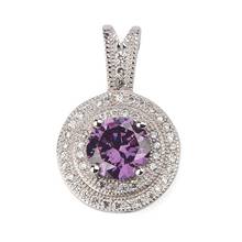 SHUNXUNZE Luxury Charms Wedding pendants for women Jewelry & Accessories dropshipping Purple Cubic Zirconia Rhodium Plated R3207 2024 - buy cheap