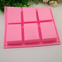 6 Cavity Plain Basic Rectangle Silicone Mould For Homemade Craft Soap Mold Pink Soap Molds Maker 00pcs Wholesale 2024 - buy cheap