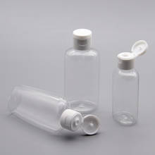 Botellas planas transparentes con tapa abatible para maquillaje, botellas vacías de plástico de viaje, tapa abatible para loción líquida, crema y champú, 50ML, 60ML, 100ML 2024 - compra barato