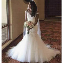 2020 New African Mermaid Lace Wedding Dresses Off The Shoulder Floor length Wedding Gowns Vestido De Noiva 2024 - buy cheap