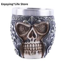 Small Mug Skull Skull Wine Glass Resin Skull Beer Mug Halloween Coffee Cup Bar Home Decoration 2024 - buy cheap