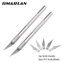 SMARLAN Non-Slip Metal Scalpel Knife Tools Kit Cutter Engraving Craft knives+6pcs Blades Mobile Phone PCB DIY Repair Hand Tools 2024 - buy cheap