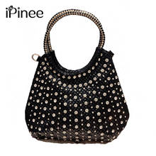 iPinee New Fashion Diamond Women's Handbag Rhinestone Large Capacity Shoulder Messenger Bag Wild Patent Leather 2024 - buy cheap