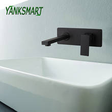 YANKSMART-grifo con pintura en aerosol para baño, grifería de montaje en pared, mezclador de agua fría y caliente, color negro 2024 - compra barato