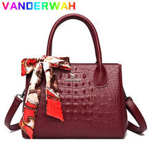 New Silk Scarf Handbag for Women Fashion Ladies Small Shoulder Crossbody Crocodile Pattern Bag Luxury Designer Female Worker Sac 2024 - buy cheap