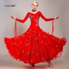 CACARE-Vestidos Elegantes de competición para baile de salón, vestido de Tango, Vals, Baile Estándar de Flamenco, D0731, dobladillo transparente grande 2024 - compra barato