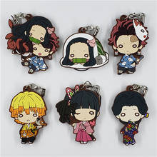 Chaveiro de silicone original demon slayer, chaveiros para celular kimetsu no yaiba 2024 - compre barato