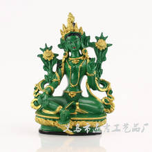 Tara Verde pintada, estatua de Buda tibetano, Guanyin Bodhisattva, Santa salvamento, madre, resina, pequeña, artesanía, decoración 2024 - compra barato