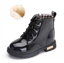 NEW Girls Leather Boots Boys Shoes Autumn Winter PU Leather Children Boots Fashion Toddler Kids Boots Warm Winter Sneakers 2024 - buy cheap