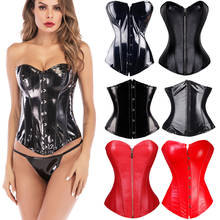 X sexy preto pvc vinil gótico espartilho preto burlesco lingerie bustier lingerie steampunk overbust shapewear tamanho s m l xl xxl 2024 - compre barato