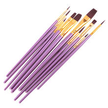 10pcs/set Blue Purple Artist Paint Brush Set Nylon Hair Watercolor Acrylic Oil Painting Brushes Drawing Art Supplie 2024 - buy cheap