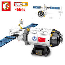SEMBO 1002Pcs China Manned Space Test Platform Building Blocks Aerospace Station Satellite Bricks Model Spacecraft Toys For Kids 2024 - buy cheap