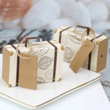 10/50/100pcs Suitcase Candy Box Travel Classic Theme Elegant Style Favor And Gift Boxes For Party Wedding Birthday Anniversary 2024 - buy cheap