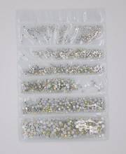 Crystal AB SS3-SS10 Mix Sizes 1700PCS/Bag Nail Art Decorations Glass/Crystal Non HotFix Rhinestones 2024 - compre barato