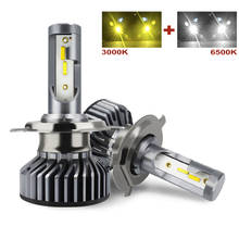 Car Light Bulbs H11 H1 H4 H7 LED Fog Headlight Dual Colors 6000K 4300K 3000K 9005 HB3 9006 HB4 H8 Auto Fog Lights 12V 24V 2024 - buy cheap