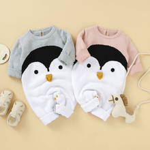 Autumn Winter Baby Boys Girls Cartoon Penguin Rompers Clothes Children Baby Boy Girl Kids Knitting Long Sleeve Rompers 2024 - buy cheap