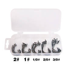 50Pcs/Box Wide Crank Fishing Hooks Carbon Steel Offset Fishhook 3/0#-2# Bass Barbed Carp Fishing Hook For Soft Worm Lure set 2024 - buy cheap