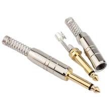 6.35mm Audio Plug Thicken Mono Audio Connector Male Plug 6.35mm Amplifier Microphone Plug 6.35mm TRS Plug Welding 1Pcs 2024 - buy cheap