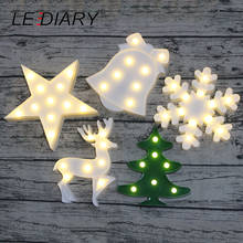 Lediary-luz noturna 3d para natal, luminária para decoração de cabeceira, com estrela, árvore e flocos de neve, com led e bateria 2024 - compre barato