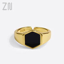 Anel geométrico de epóxi moderno zn, acessórios de joalheria da moda com design criativo brilhante, anéis de dedo para abertura para mulheres 2024 - compre barato