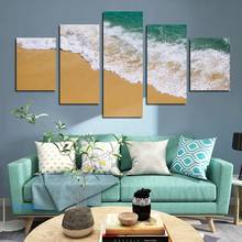 Póster de pintura en lienzo para decoración del hogar, foto de paisaje costero moderno, playa, mar, arte de pared, impresión Hd, cinco piezas 2024 - compra barato
