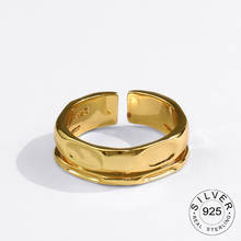 Anillos minimalistas de Plata de Ley 925 para mujer, joyería creativa de líneas dobles irregulares geométricas para fiesta de cumpleaños, regalos 2024 - compra barato