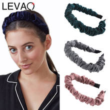 LEVAO Pleated Headband Satin For Women Solid Bohemia Hairbands Bezel Turban Girls Hair Accessories Head Hoop Headwear Hair Band 2024 - buy cheap