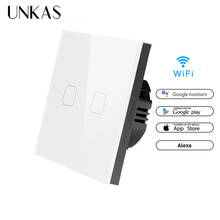 Padrão ue unkas, funciona com alexa, google home, interruptor de luz inteligente, interruptor de luz wifi, aplicativo, controle remoto sem fio