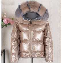 Autumn Winter Women Big Fur Collar Down Jacket Parka Warm Thicken White Duck Down Coat Female Short Hooded Outerwear Tops AB1667 2024 - buy cheap