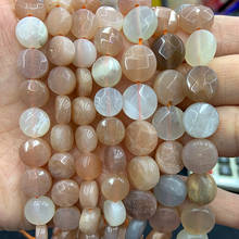 10-12mm Natural Sunstone Stone Beads 15'' Faceted Coin DIY Loose Beads For Jewelry Making Women Beads Bracelet Necklace DIY Gift 2024 - buy cheap