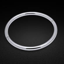 Real 925 Sterling Silver Bracelet Women Fashion Bangle Bracelet Solid 925 Sterling Silver Single Bangle Rock Europe and America 2024 - buy cheap
