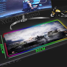 XGZ-alfombrilla de ratón grande RGB para Gaming, accesorio con borde de bloqueo negro, gris, blanco, cielo, lado del tanque, mundo personalizado, alfombrilla de escritorio para ordenador, de goma antideslizante para Xxl 2024 - compra barato