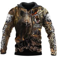 Sudadera con capucha para hombre y mujer, suéter Unisex con estampado 3D de cazador de jabalí salvaje, ropa informal de moda de otoño, chaquetas de Hip-Hop, L0359 2024 - compra barato