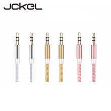 Jckel cabo de áudio estéreo aux de 3.5mm para 3.5mm conector macho para macho cabo auxiliar de náilon trançado para iphone ipod carro mp3/mp4 2024 - compre barato