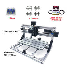 ЧПУ 1610 мини ЧПУ лазерный гравировальный станок 3 оси PCB фрезерный маршрутизатор с управлением GRBL 2024 - купить недорого